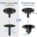 Suptek Ceiling TV Mount Fits Most 23-43 inch LCD LED Plasma Panel Display with Max VESA 200x200mm Loaded up to 35kg/77.16lbs Height Adjustable MC3260