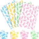 5 x 100 Sheets Easter Bunny Tissue Paper, 20x14in Bunny Style Wrapping Tissue Art Tissue for Easter Party Gift Bag Fillers Winter Party Decor (A)