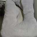 Momcozy Pregnancy Pillows for Sleeping, U Shaped Full Body Maternity Pillow with Removable Cover - Support for Back, Legs, Belly, HIPS for Pregnant Women, 57 Inch Pregnancy Pillow for Women, Grey