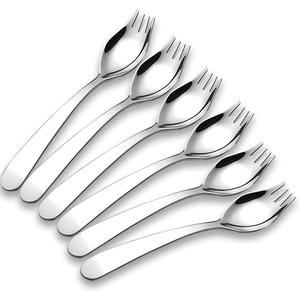 6-Pack Mini Stainless Steel Sporks, Back to school lunch supplies Fruit Appetizer Dessert Salad Flatware Set, 5.9-Inch Long(S) (5.6)