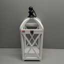 HD Designs Large Metal & Wood Lantern - White