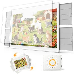 PITAPITA Rotating Jigsaw Puzzle Board for 1500 Pieces with 4 Drawers, Medium 1500