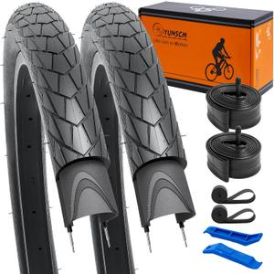 YUNSCM 26 Lightweight Bike Tires 26x2.0(ETRTO 50-559) and 26 Bike Tubes - 60TPI Nylon,Puncture-Resistant, Compatible with Bike Tires 26x1.95/2.0/2.10-2 PCS (Y-575)