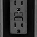 Leviton GFCI Outlet, 15 Amp, Self Test, Non Tamper-Resistant with LED Indicator Light, Protection from Electric Shock and Electrocution, GFNT1-E, Black