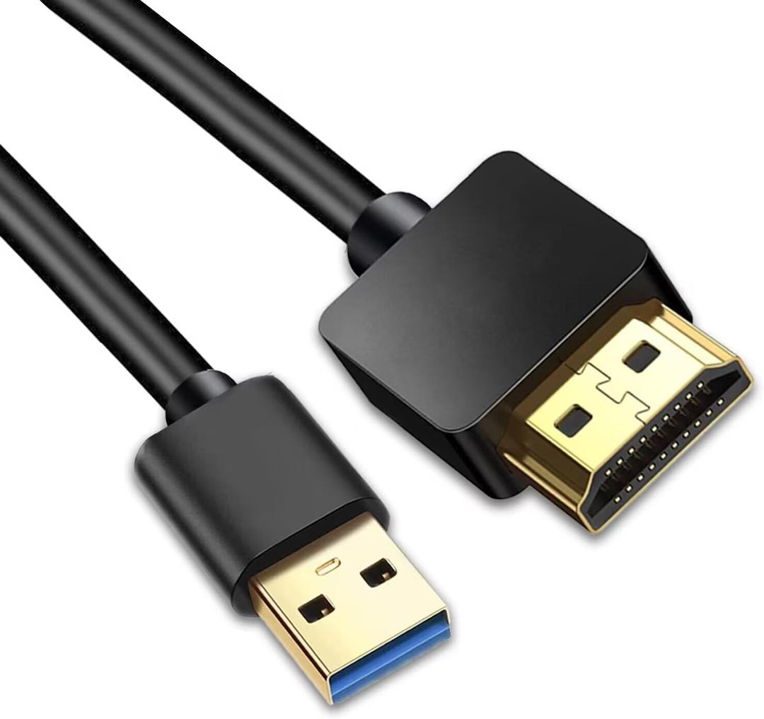 USB to HDMI Adapter Cable, USB to HDMI Male HD Monitor Display Audio Video Converter Cable Cord Compatible with Windows 7/8/8.1/10-0.5M