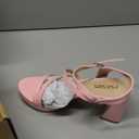 rsxses Platform Chunky Heels for Women Ankle Strap Heels Strappy Sandals with Open Toe Wedding Prom Bridal Women Dress Shoes (7.5, Pink)