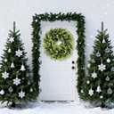 Christmas Boxwood Wreath Door Wreath 20In Large Christmas Door Wreaths for Front DoorWreath Winter Spring Summer Indoor OutdoorWreath Farmhouse Artificial Greenery Wreaths Home Decoraction