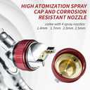 HVLP Gravity Fed Air Spray Gun with 1.4/1.7/2.0/2.5 mm Nozzles and 650ML Disposable Paint Cups, Automotive Spray Paint Gun for Refinishing and Home Wall Finishing Applications (RED)