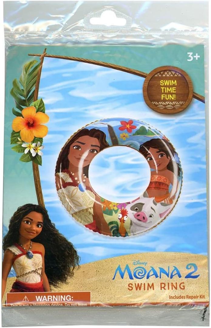 4 x Disney Moana 2 Character Inflatable Swimming Pool Float Ring 17.5 Inches