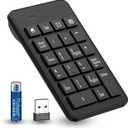 Wireless Number Pad with Battery, Enhanced Efficiency with 23 Keys Numeric Keypad Upgraded Version of 10 key USB Keyboard Financial Accounting Numpad for Laptop, PC, Notebook, Desktop,Surface Pro