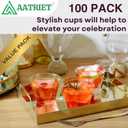 Aatriet 100 Count 9 oz Clear Plastic Cups Hard Plastic Wine Glasses Disposable for Cocktail Party & Wedding, 9 ounce Tumblers Punch Cups for Cocktail Party Reusable