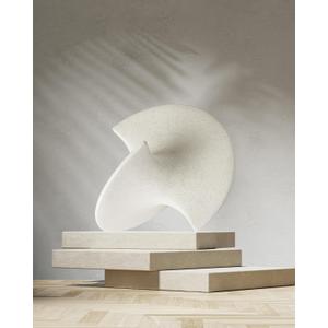UPWOIGH Large White Ceramic Inspired Art, 9.45x8.6x9.45 in Handmade Premium Personalized Ceramic Balancing Sculpture for Living Room,Table Dcor,1Pack