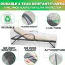 2-Pack Waterproof Outdoor Chaise Lounge Covers for Patio Furniture - Reusable & Heavy-Duty Clear Plastic Outdoor Furniture Covers Waterproof for Lounge Chairs, 84" x 32" x 32"