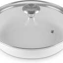 Le Creuset Enameled Cast Iron Signature Round Braiser with Glass Lid, 2.25 qt., White