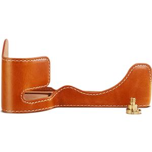 Rieibi Alpha 7 IV Camera Case, PU Leather Half Case for Sony a7 IV a7S III A1 Digital Camera, Protective Case for Sony A7M4 A7SM3 Alpha 1 A7IV (Brown)