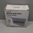 AIRE 175PCS White and Gold Paper Plates Party Supplies for 25 Guests Disposable Party Decorations Dinnerware Golden Dot Paper Plates Napkins Cups Gold Plastic Forks Knives Spoons for Wedding Birthday