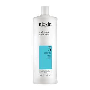 Nioxin System 3 Scalp + Hair Conditioner | For Colored or Damaged Hair with Light Thinning | With Niacinamide and Biotin | 33.8 Fl oz.