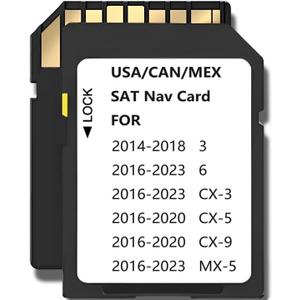 Latest Navigation SD Card Memory, Compatible with maz*da Models: (2016-23)-Cx3(2016-20)-CX5(2016-20)-Cx9. (2016-23)-Mx5. (2014-18)-3. (2016-23)-6, Can/Mex/USA Maps(NAVISD1423)