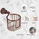 Vintage Bronze Toilet Paper Holder Wall Mount, Antique Brass Toilet Roll Wire Basket, Bathroom Roll Tissue Storage, Dispenser Tissue Paper Roll Holder for Bathroom Storage, Bronze