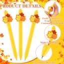 Honoson 24 Set Maple Leaf Pens Thanksgiving Gifts Bulk Fall Ballpoint Thanksgiving Greeting Cards Thankful Maple Shape Ballpoint Autumn Themed Card for Sunday Coworker Employee Favor