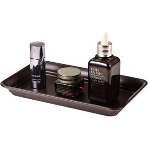 Vintage Farmhouse Decor Metal Vanity Tray(1 Pack),Countertop Guest Hand Towel Storage Organizer Tray Dispenser, Sturdy Holder for Perfume, Cosmetics, Jewelry, Makeup Bathroom Organizer (Bronze) (1 Pack (9.9" x 5.9" x 1.1"))