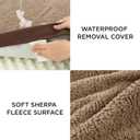 LE SURE Washable Dog Bed Cover Replacement - Large Size Plush Fleece Cover for Orthopedic Egg Crate Foam Pet Mat 36x27x3 Inches, Brown
