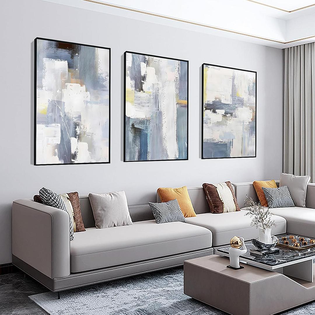 Wall Art Set of 3 Boho Natural Simple Black White for Living Room Bedroom Large Wall Art Paintings Framed Canvas painting Artworks for Office Decor, Posters&Prints Home Decor (16" x 24", Grey) Wall Art Set of 3 Boho Natural Simple Black White for Living Room Bedroom Large Wall Art Paintings Framed Canvas painting Artworks for Office Decor, Posters&Prints Home Decor (16" x 24", Grey)