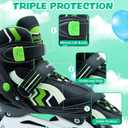 Inline Skates for Kids 4 Size Adjustable Light-Up Wheels Aluminum Frame Black Rose Red Blade Skate for Boys and Girls S, M, L Sizes, Ages 5-8, 6-12, for Beginners Indoors and Outdoors
