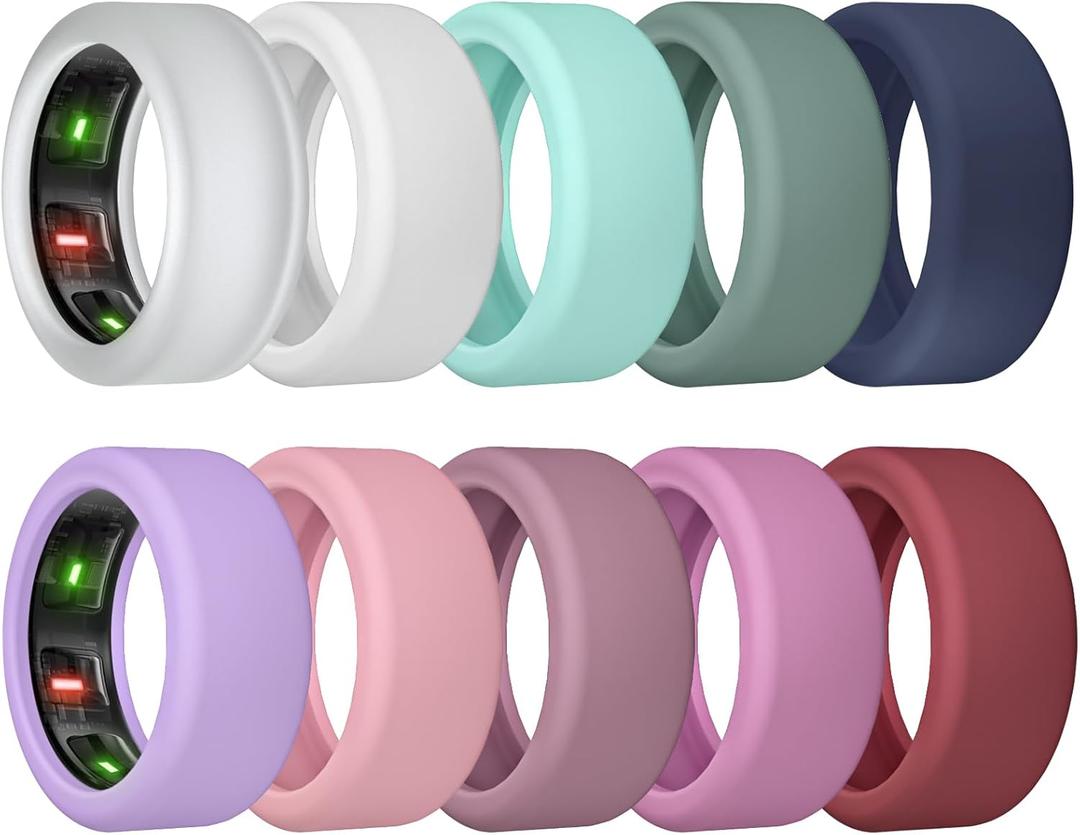 Ring Cover for Oura Ring Gen 4/ Gen 3, Anti-Scratch Elastic Silicone Oura Ring Case Protector for Men Women Working Out Gym (S (6/7/8/9/10), 10Collors)