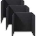 3-Pack Black Trifold Display Boards, 24 x 16 Inches Tri-Fold Corrugated Presentation Boards for Classroom Projects, Science Fairs, Business Events, and Exhibits