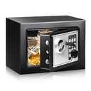 Small Money Safe Box, Security Safety Lock Box for Dorm, 0.23 CuFt Mini Kids Cabinet Safe for Home Use, Hidden Wall Personal Safe with Keys & Code for Money Cash Jewelry Gun Office Hotel