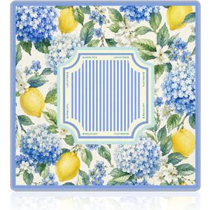 WHCHJ Blue Hydrangea Floral Lemon Mahjong Mat 31.5 x 31.5in