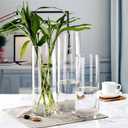12 Pack Glass Cylinder Vases 4,6,8,10 Inch Tall Clear Flower Vase Hurricane Floating Candle Holder for Table Centerpiece Wedding Home Decor
