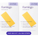 Flamingo Women Face Waxing Kit, Facial Waxing Kit with 20 Wax Strips for Face, 8 Post-Wax Cloths, and 1 Post-Wax Serum, Pack of 2