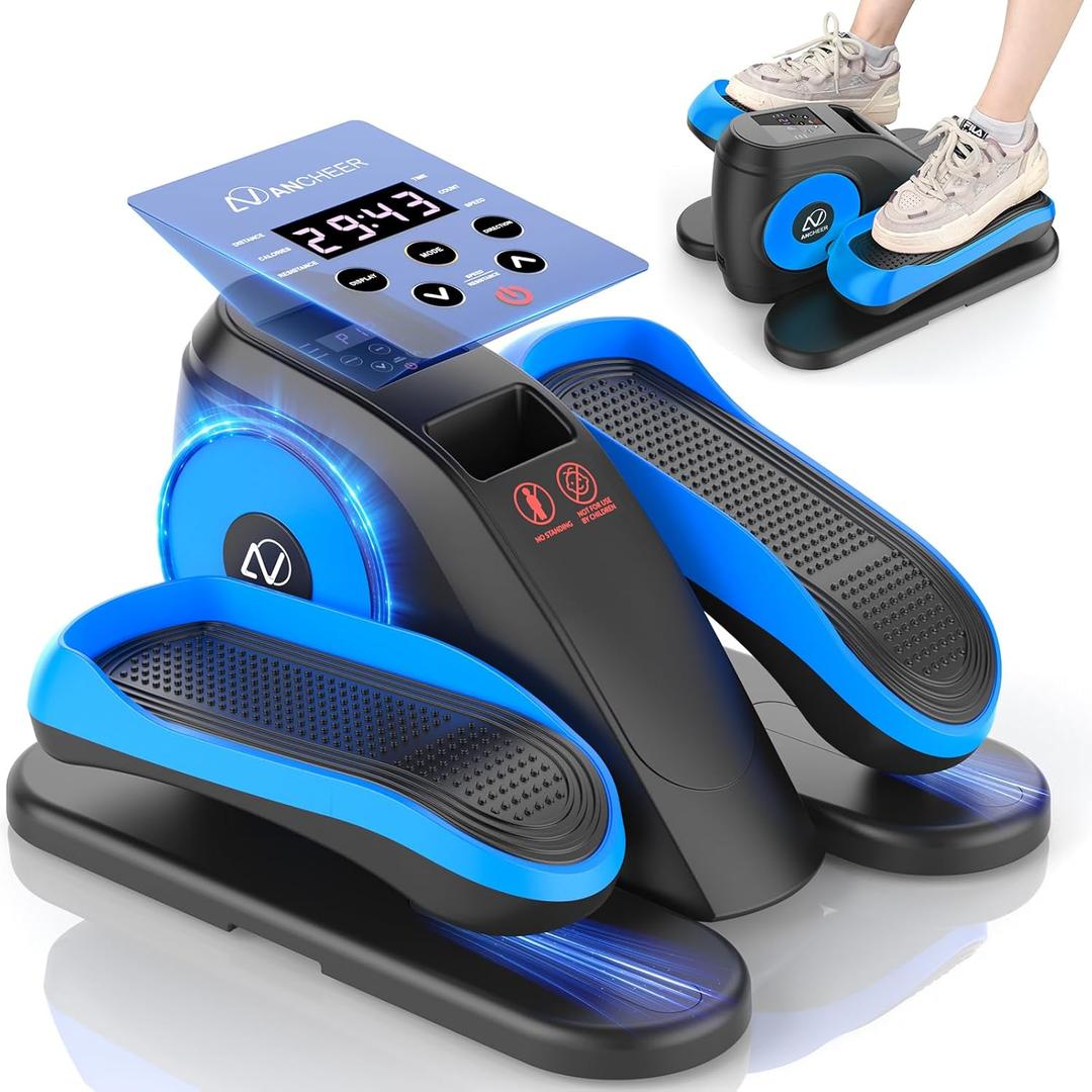 Under Desk Elliptical Machine, Leg Exerciser While Sitting for Seniors with Remote Control & 12-Speeds, Quiet Portable Electric Seated Pedal Exerciser Machine for Home Office