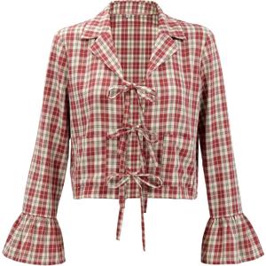 KUOIN Women Long Sleeves Top Red, S 