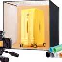 RALENO Photo Studio Light Box, 24''X24'' Large Light Tent, Photo Light Box Photography (65W | 156pcs LED | 5500K | 97CRI | 6 Color PVC Backdrops | DC Power Adapter) for Product Photography