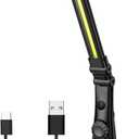 LED Work Light800 Lumens Foldable Rechargeable Cob Work Light with Magnetic Base& Hook, 360Swivel Flashlight, USB Cable for Car Repair, Home, Garage, Emergency and Outdoor Camping, 3000mAh