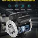 1.5 HP Air Compressor Motor, 3450 RPM Single Phase Motor, Electric Motor, 56 Frame 5/8" Keyed Shaft 115/230V, Duty-Continuous CCW Rotation, 1.88" Shaft Length for Air Compressors