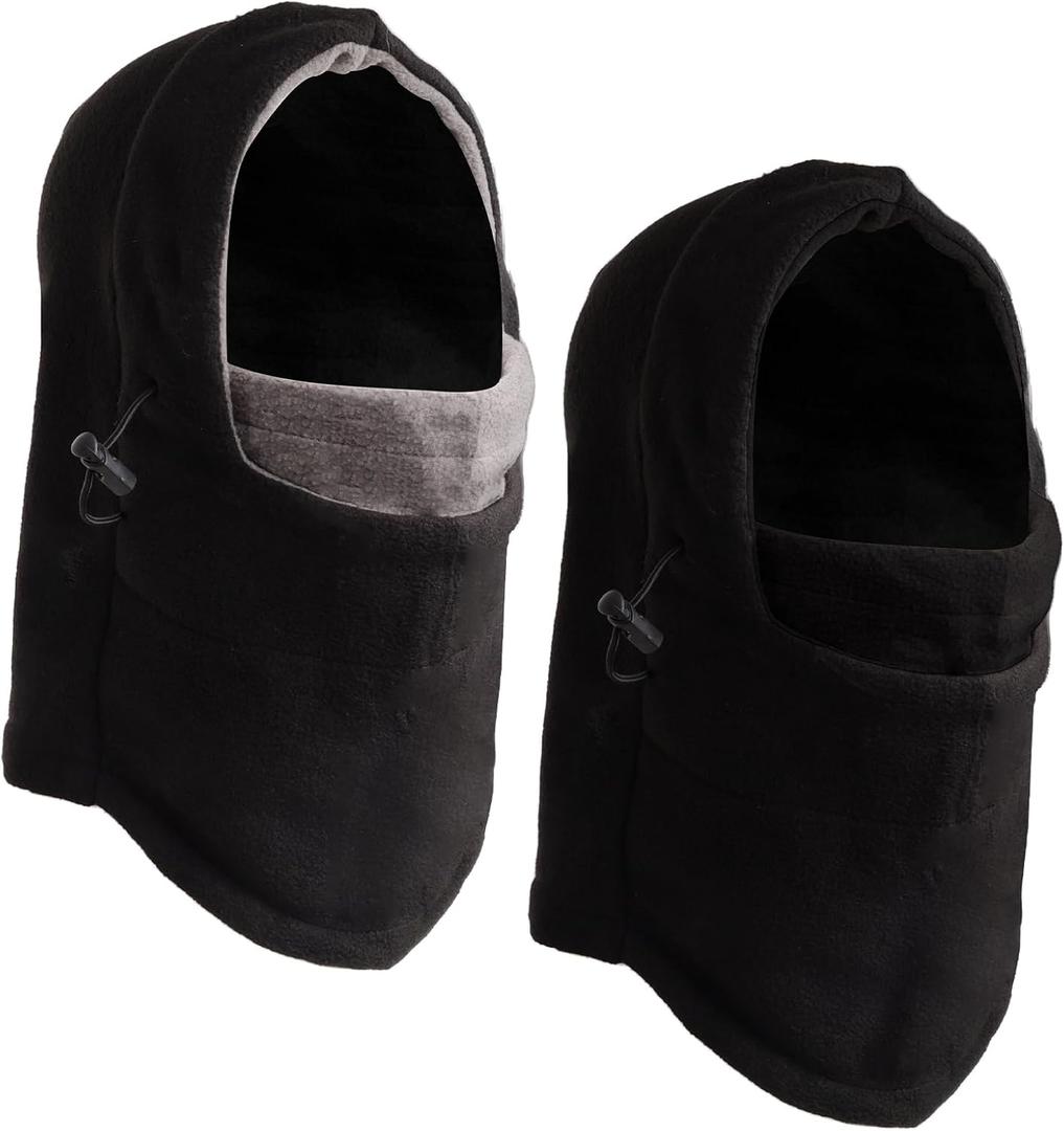 2 Pcs Winter Balaclava Ski Mask Snow Gear for Women Men Fleece Hood Warm Face Mask for Skiing Motorcycling Ice Fishing