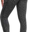 IUGA Fleece Lined Leggings with Pockets for Women Thermal Leggings for Women High Waisted Yoga Pants Winter Workout Leggings (Medium, Space Dye Black-2020)
