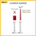 Rely+ White Metal Taper Candle Holders Set of 2 5.75" Decorative Candlestick Holders for Table Centerpiece, Home Dcor, Dining Table, Wedding & Party Decorations
