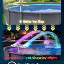 Solar Pool Fountain with 10-Color 4-Mode RGB LED Lights, Above/Inground Solar Lights with Remote, 360°Adjustable Dual Spray Waterfall Sprinkler Fountain for Relaxation & Cooling 10-20°F