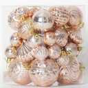 Christmas Ornaments Set with 36pcs Shatterproof Christmas Tree Decorations, MultiSize Christmas Ball Ornaments with 7 Styles Champagne