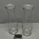 Set of 2 Glass Carafe with Lids, 1 Liter Water Pitcher Carafe for Mimosa Bar, Brunch, Cold Water, Beverage, Wine, Iced Tea, Lemonade - 2 Wooden Chalkboard Tags Included