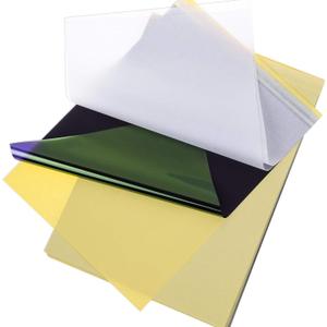 WftaTattoo Transfer Paper,Transfer Paper Tattoo Stencil, Tattoo Stencil Paper 100 Pcs, Tattoo Carbon Paper with A4 Size, Tattoo Tracing Paper with 4 Layers.