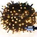 Christmas String Lights Warm White  320 LEDs 115ft/35m 8 Modes EndtoEnd Plug in Outdoor Indoor Waterproof Decorative Fairy Twinkle Lights for Halloween/Tree/Wedding/New Year/Thanksgiving/Patio