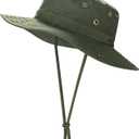 Sun Hats for Men Women Boonie Hat UPF 50+ Bucket Hat Wide Brim UV Protection Fishing Hiking Safari Outdoor Hats (1pack-green)