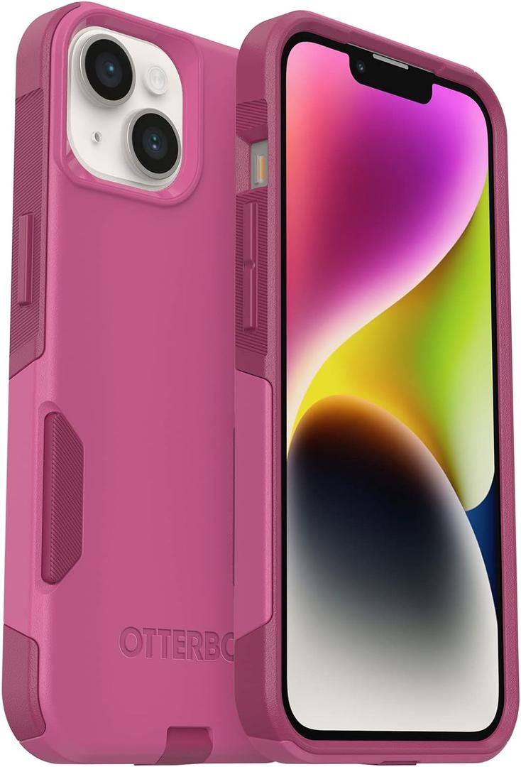 OtterBox iPhone 14 & iPhone 13 Commuter Series Case - INTO THE FUCSHIA (Pink), slim & tough, pocket-friendly, with port protection