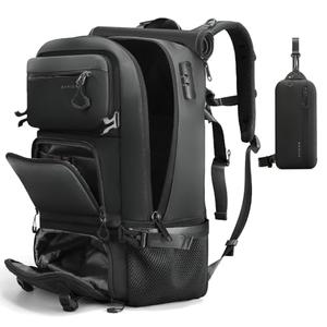 FUTURE AESTHEICS Travel backpack Carry-on Travel Backpack For Women Men Flight Approved Business Weekender Overnight Waterproof Daypack (Black)